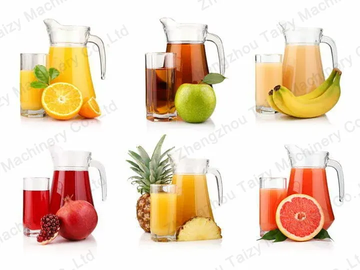 diferentes tipos de suco