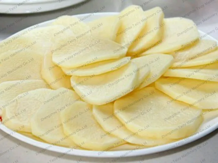 Flat potato slices