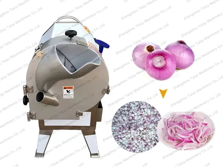 Onion cutting machine