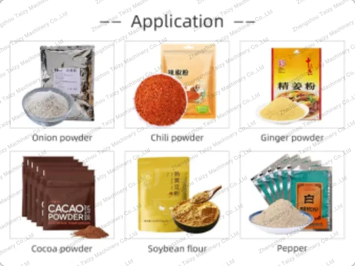 Onion Powder Packaging Machine 2 Application of powder packaging machine